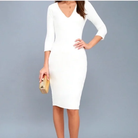 Lulus | Dresses | Nwt Lulus Slay White Bodycon Midi Dress Vp | Poshmark Lulus | Dresses | Nwt Lulus Slay White Bodycon Midi Dress Vp | Poshmark